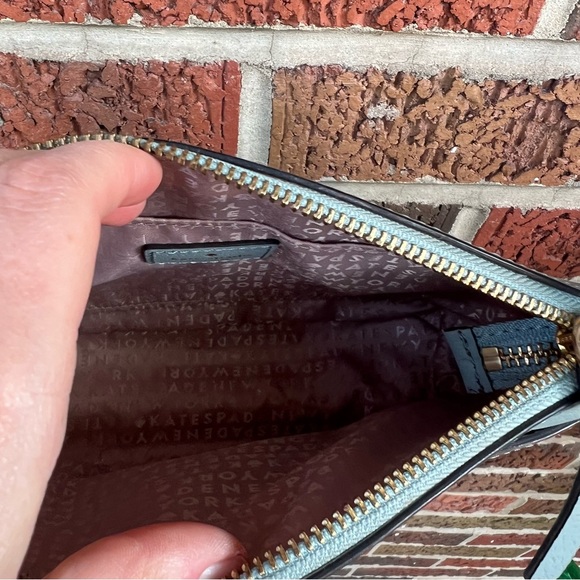Kate Spade New York Light Blue Genuine Leather Crossbody Satchel Purse - Picture 6 of 13